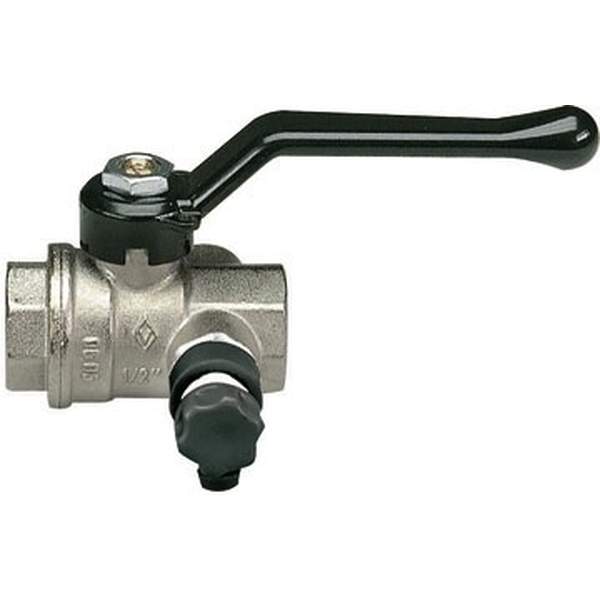 Bugatti 330 Кран шаровой латунь полнопроходной со спускным клапаном Ду25 Ру40 ВР рычаг  03300029